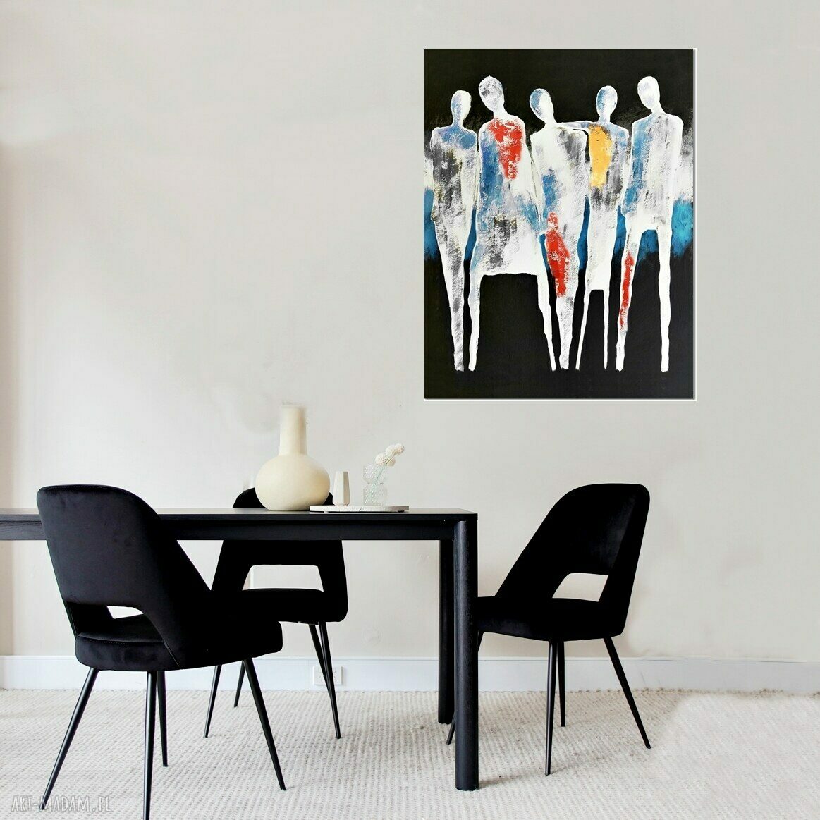 The In-Crowd IV - ręcznie malowany obraz abstrakcyjny na płótnie 80 x 100 cm
