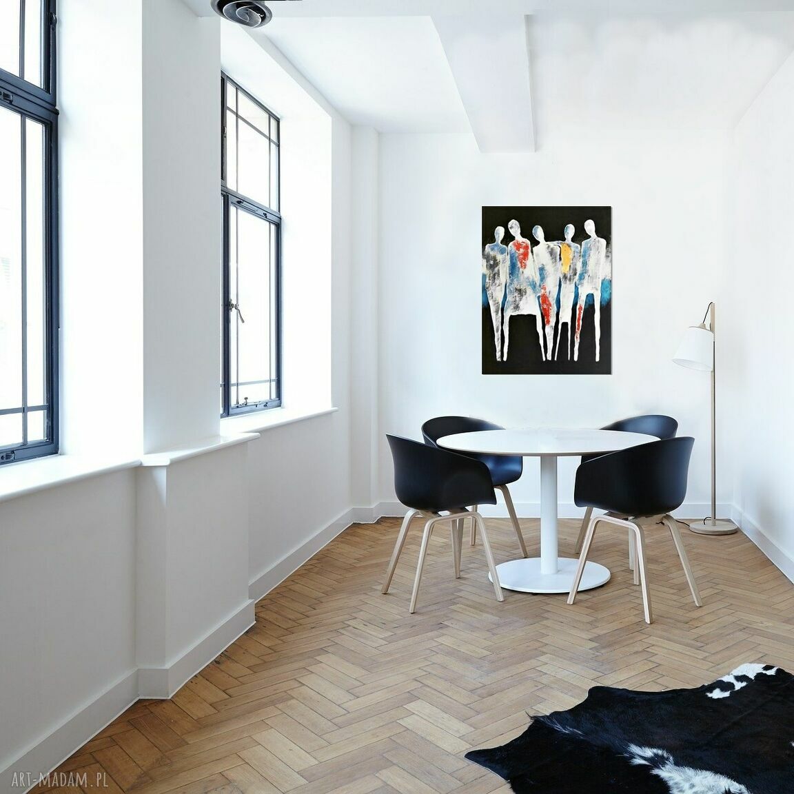 The In-Crowd IV - ręcznie malowany obraz abstrakcyjny na płótnie 80 x 100 cm