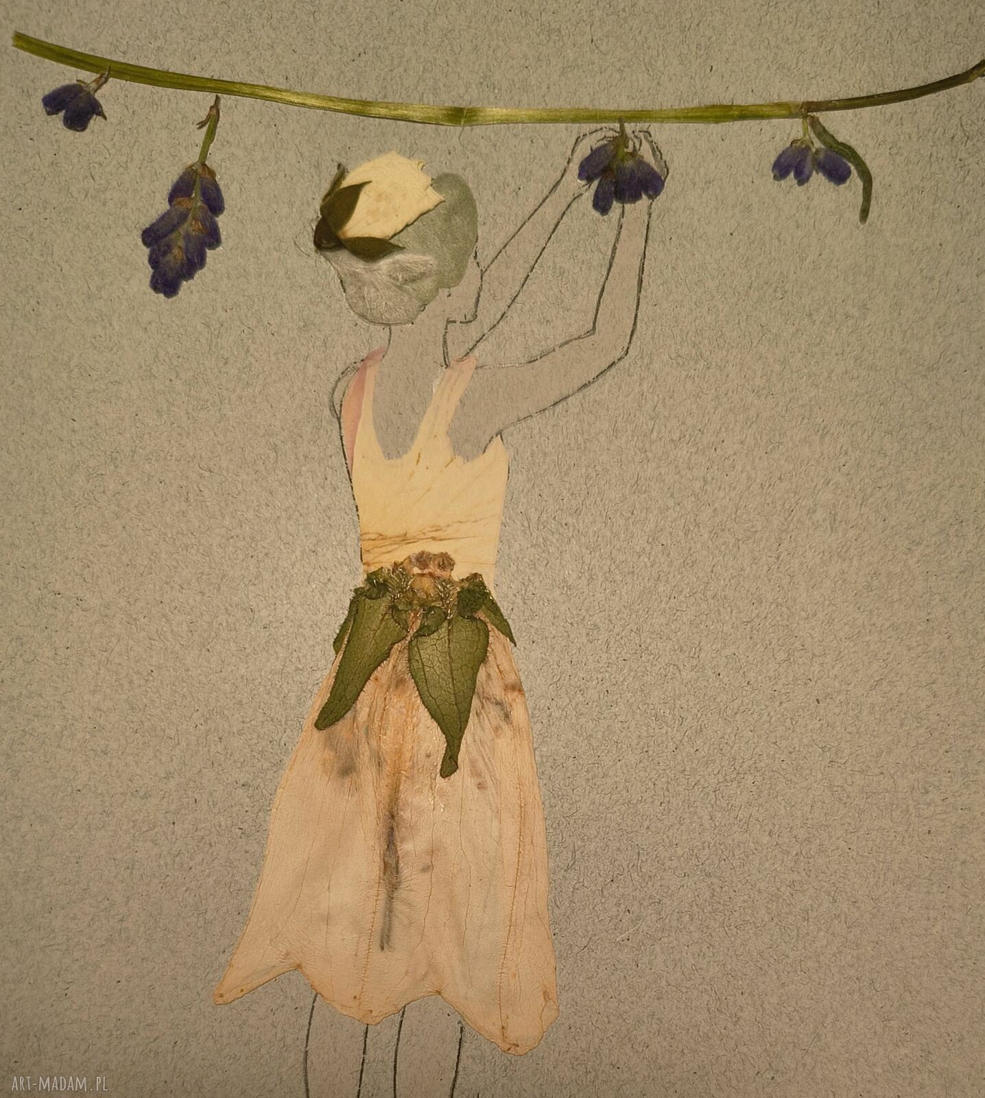 The Lavender Journey - oryginalny obraz z suszonych kwiatów