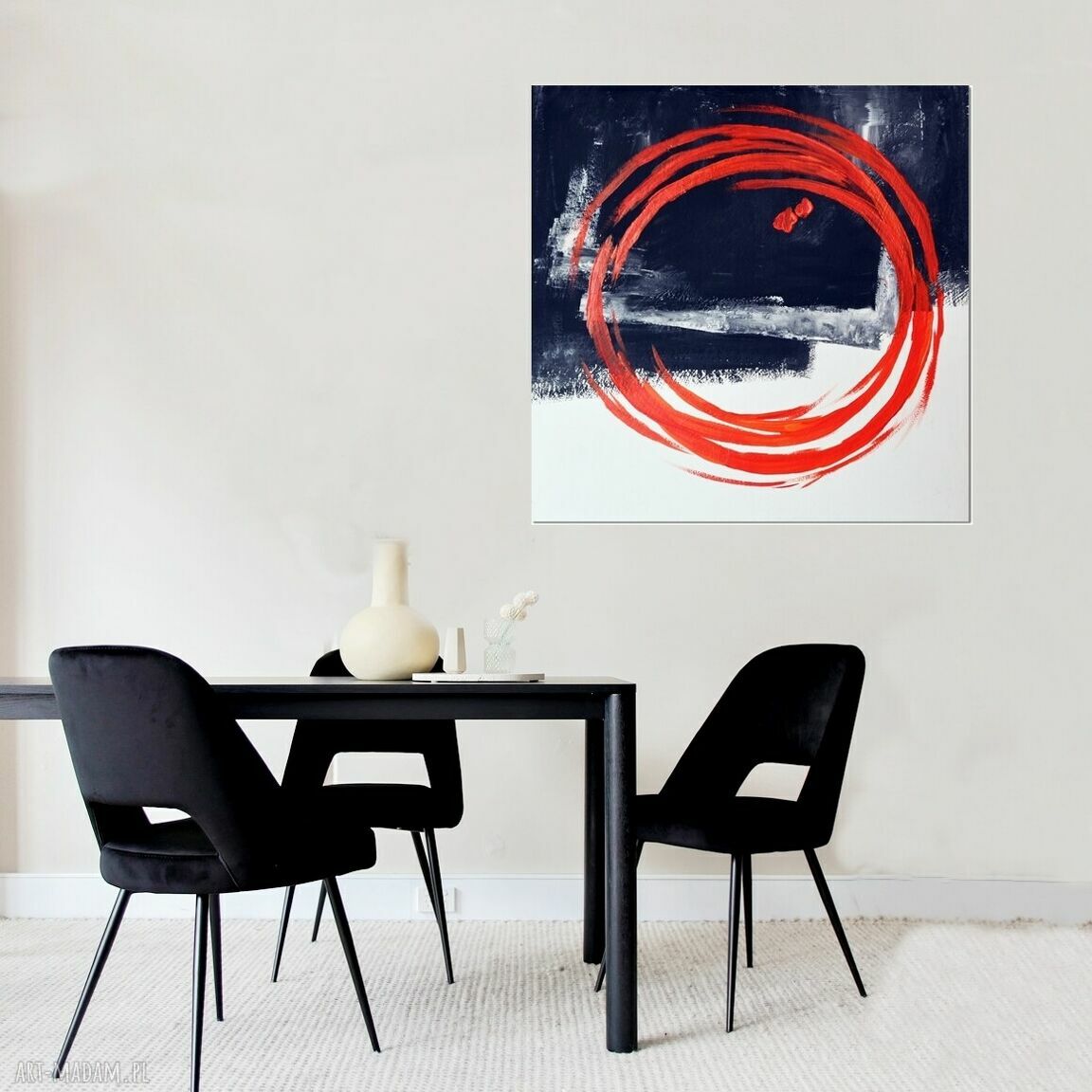 The Ring III - abstrakcyjny obraz malowany akrylem 80x80 cm