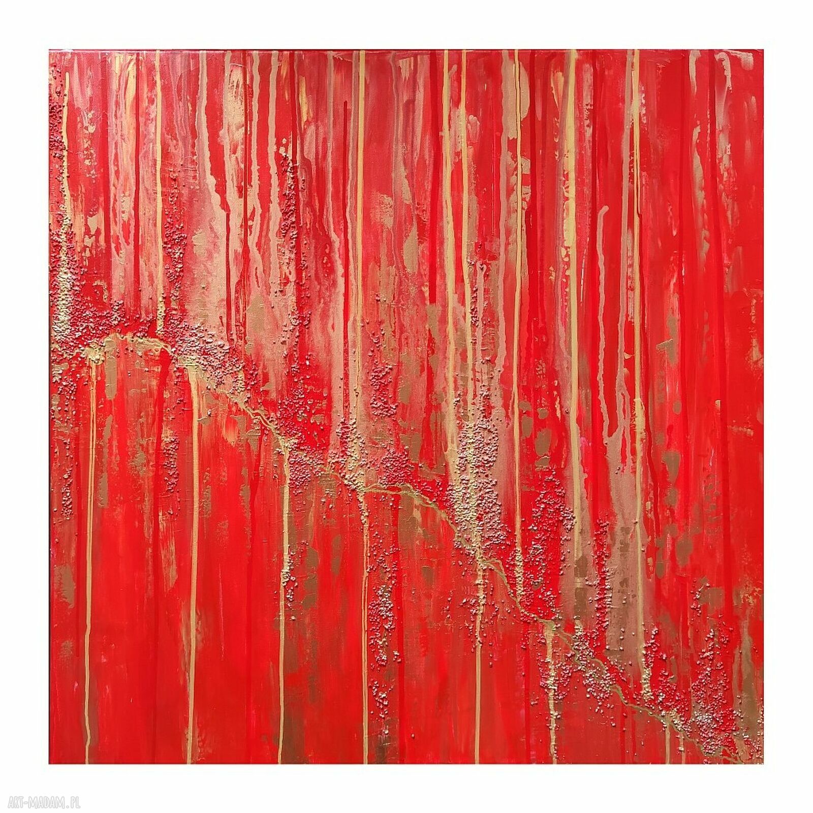 THE TREASURE 80x80 cm - obraz abstrakcyjny ręcznie malowany akryl na płótnie do salonu