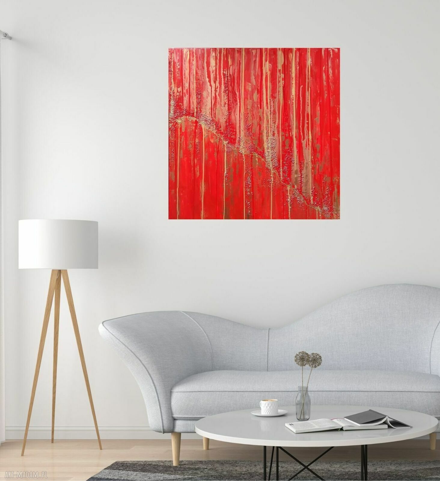 THE TREASURE 80x80 cm - obraz abstrakcyjny ręcznie malowany akryl na płótnie do salonu