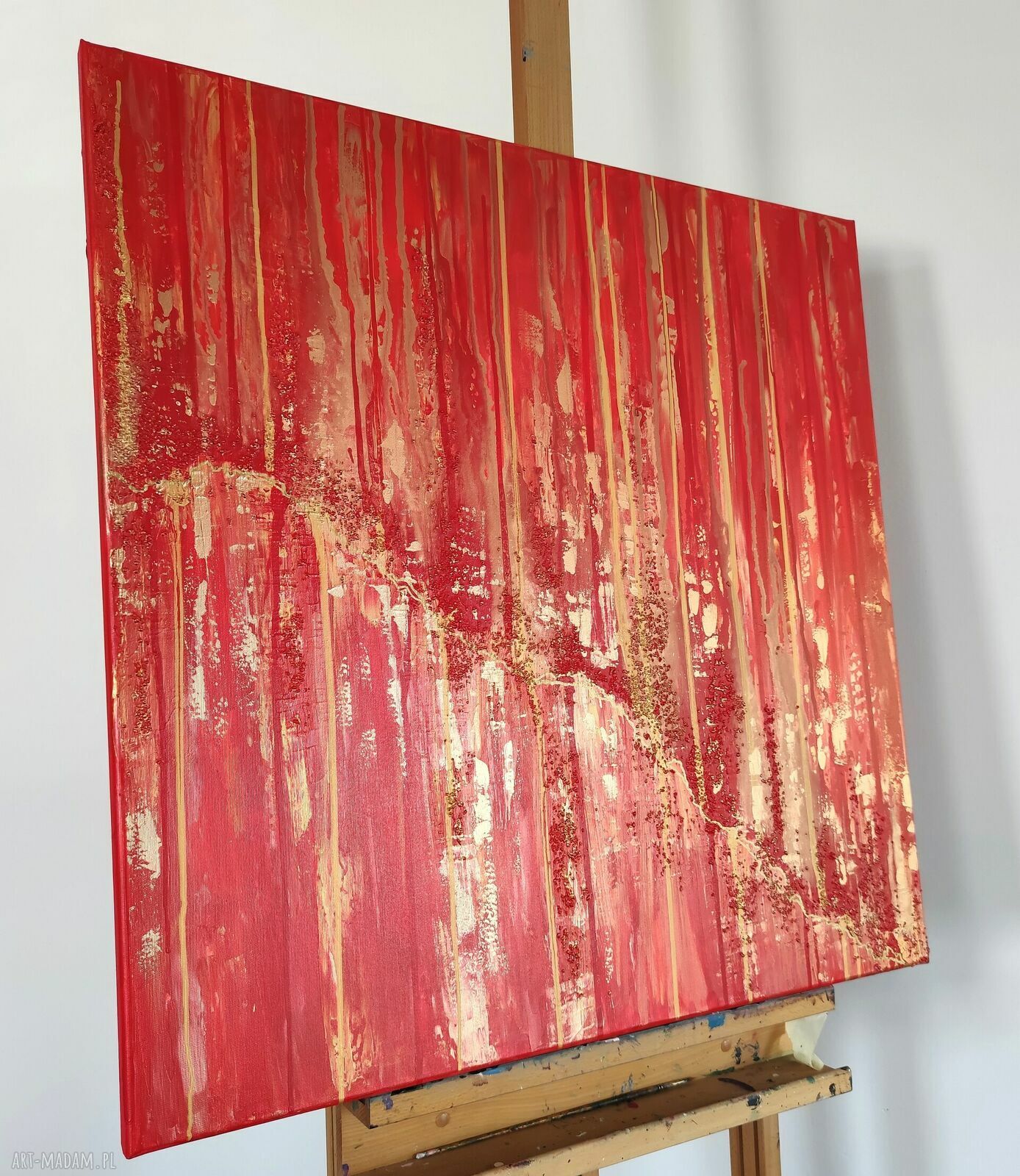 THE TREASURE 80x80 cm - obraz abstrakcyjny ręcznie malowany akryl na płótnie do salonu