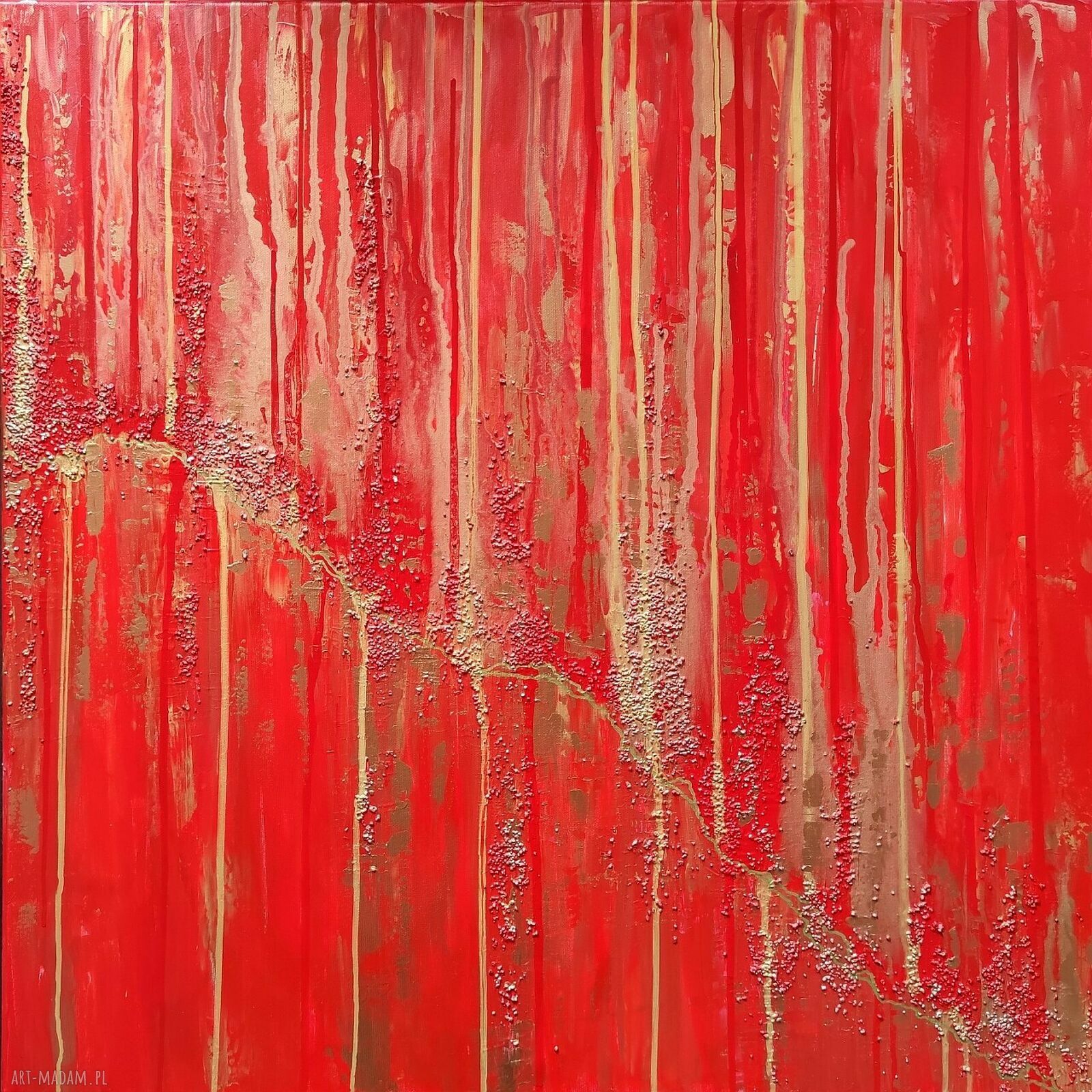 THE TREASURE 80x80 cm - obraz abstrakcyjny ręcznie malowany akryl na płótnie do salonu