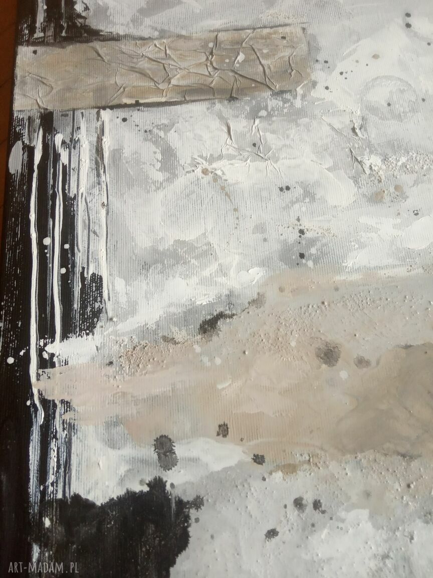 The Wall - ręcznie malowany obraz strukturalny do salonu 60x60 cm