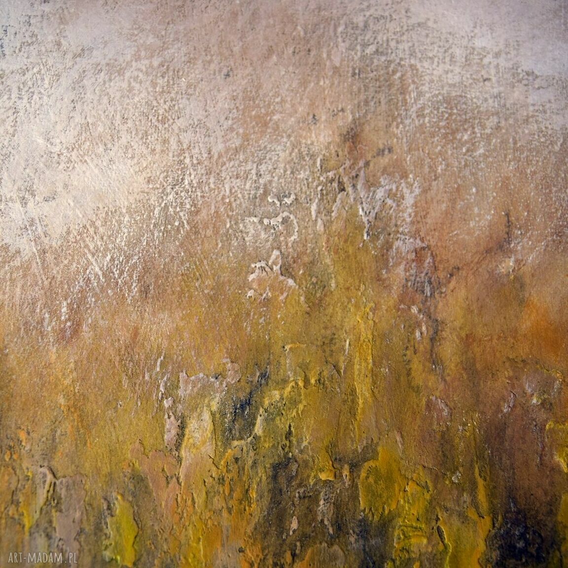 Tierra de Ambar - abstrakcyjny obraz ręcznie malowany na płótnie 50x70 cm