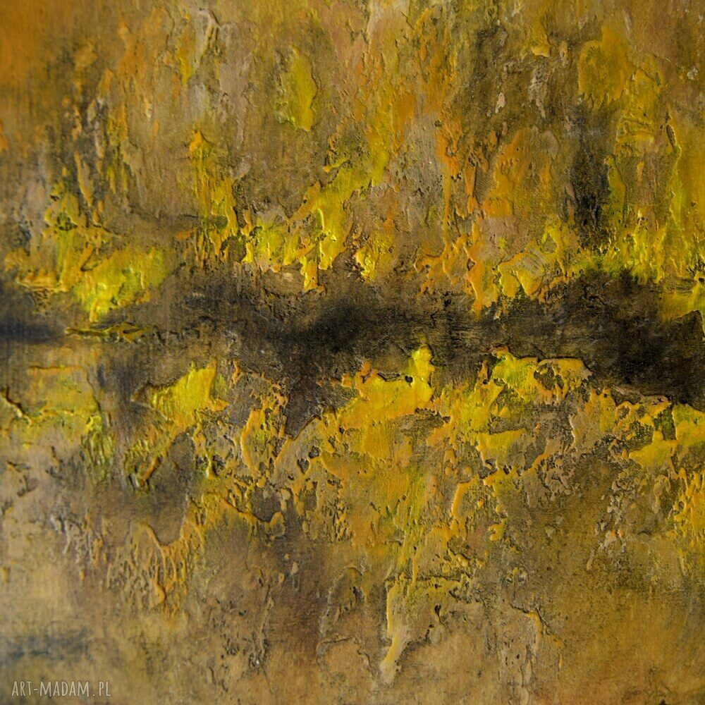 Tierra de Ambar - abstrakcyjny obraz ręcznie malowany na płótnie 50x70 cm
