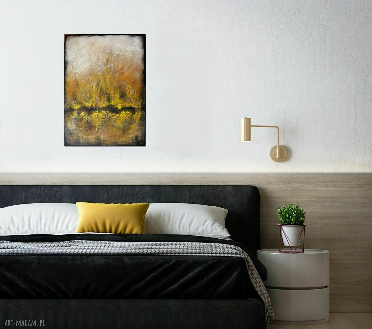 Tierra de Ambar - abstrakcyjny obraz ręcznie malowany na płótnie 50x70 cm