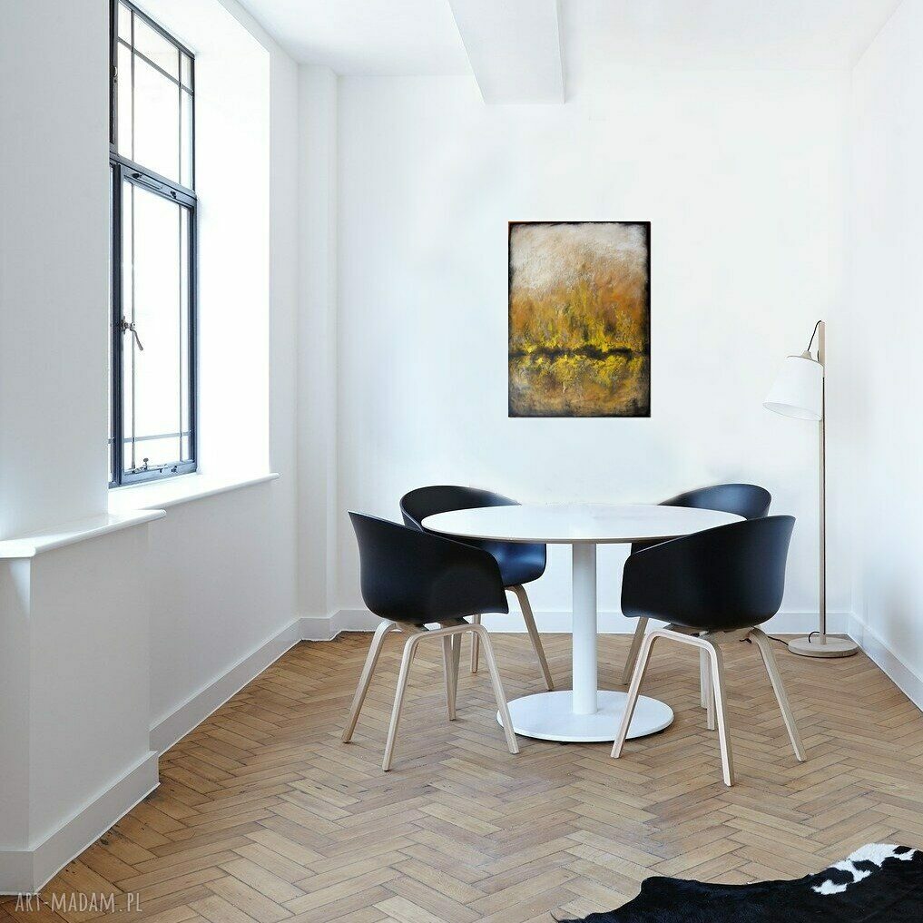 Tierra de Ambar - abstrakcyjny obraz ręcznie malowany na płótnie 50x70 cm