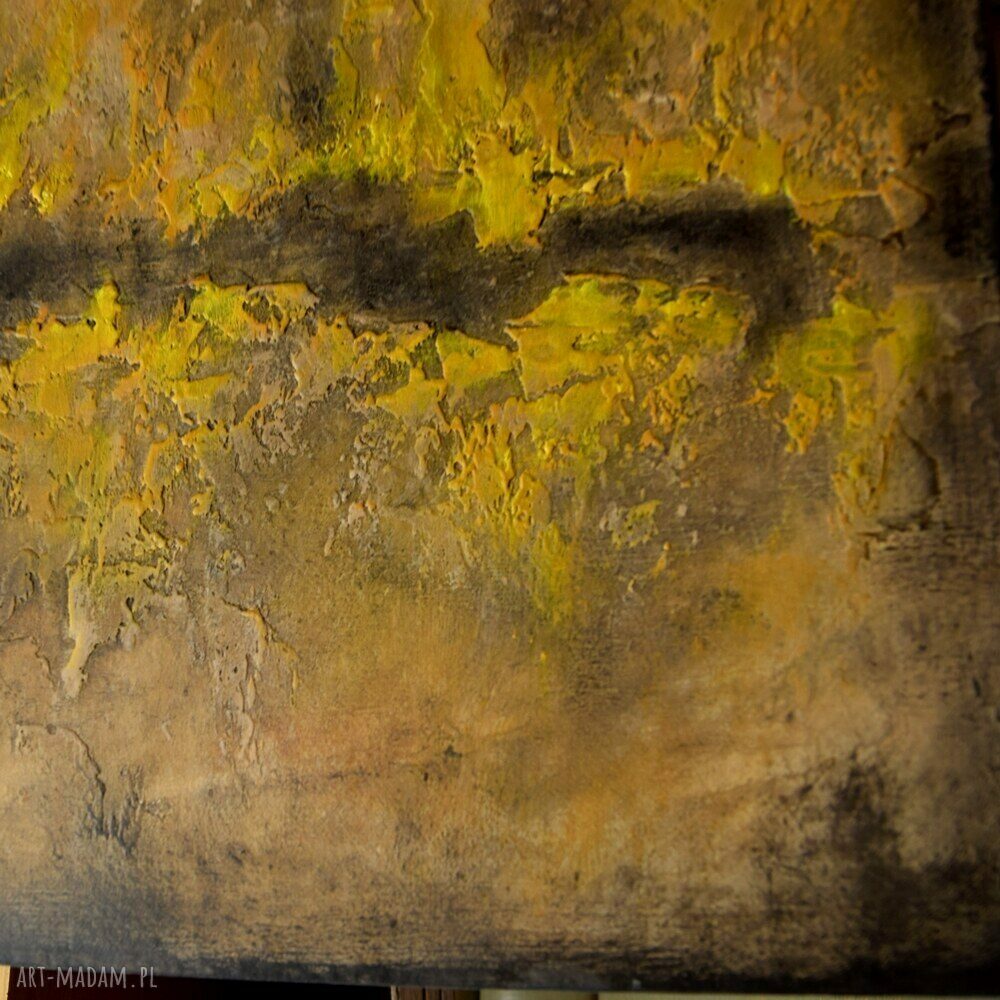 Tierra de Ambar - abstrakcyjny obraz ręcznie malowany na płótnie 50x70 cm