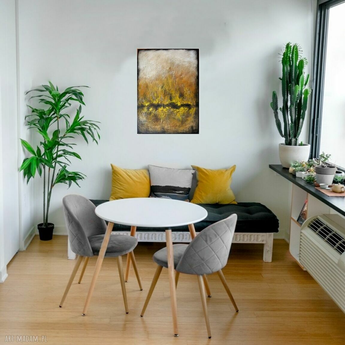 Tierra de Ambar - abstrakcyjny obraz ręcznie malowany na płótnie 50x70 cm