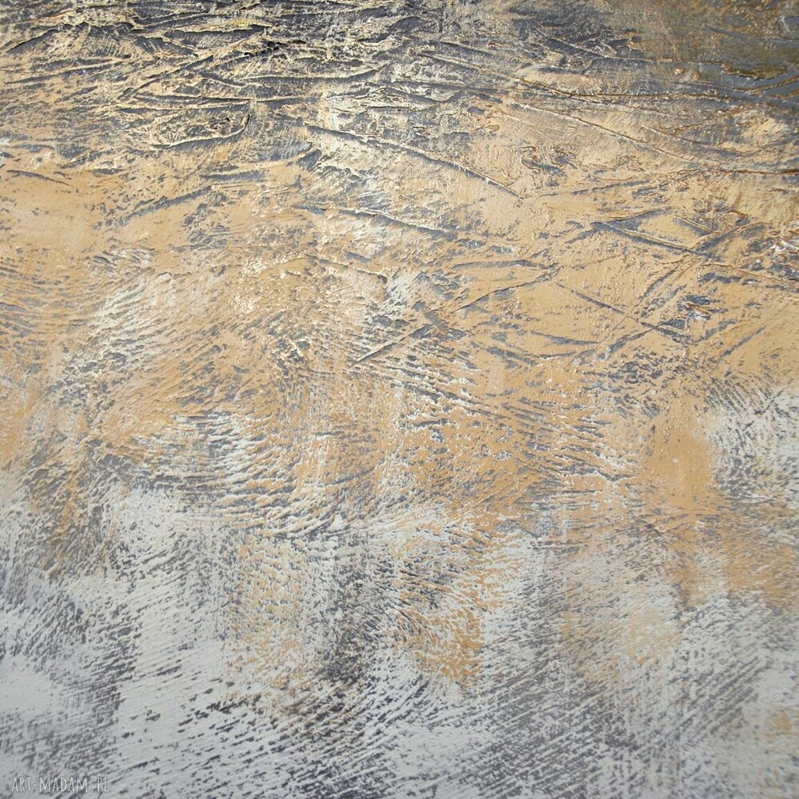 Tierra del Oro 3 - nowoczesny obraz abstrakcyjny z fakturą i antycznym złotem 120x80 cm