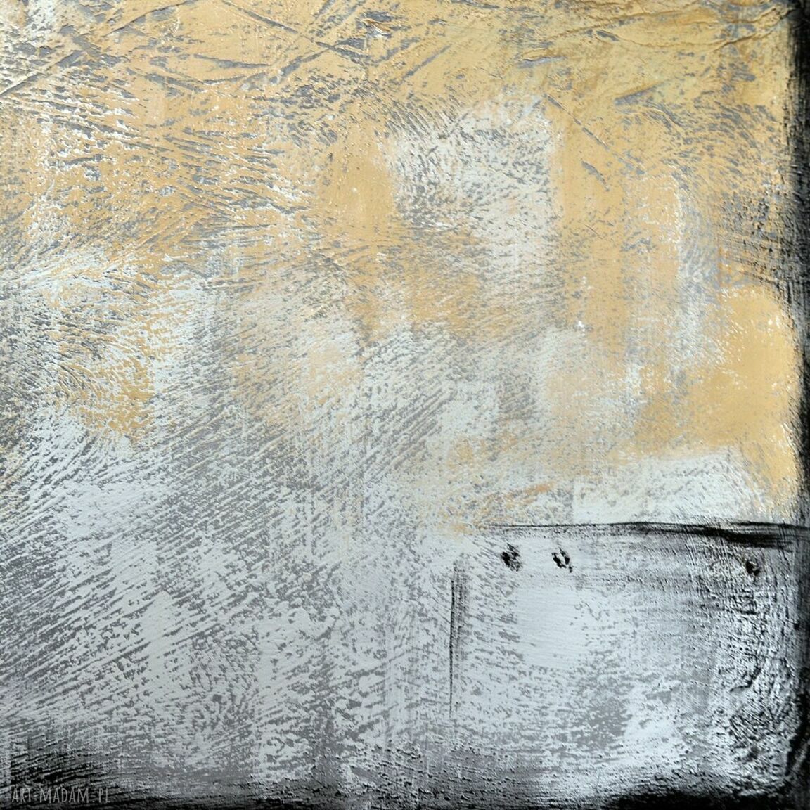 Tierra del Oro 3 - nowoczesny obraz abstrakcyjny z fakturą i antycznym złotem 120x80 cm