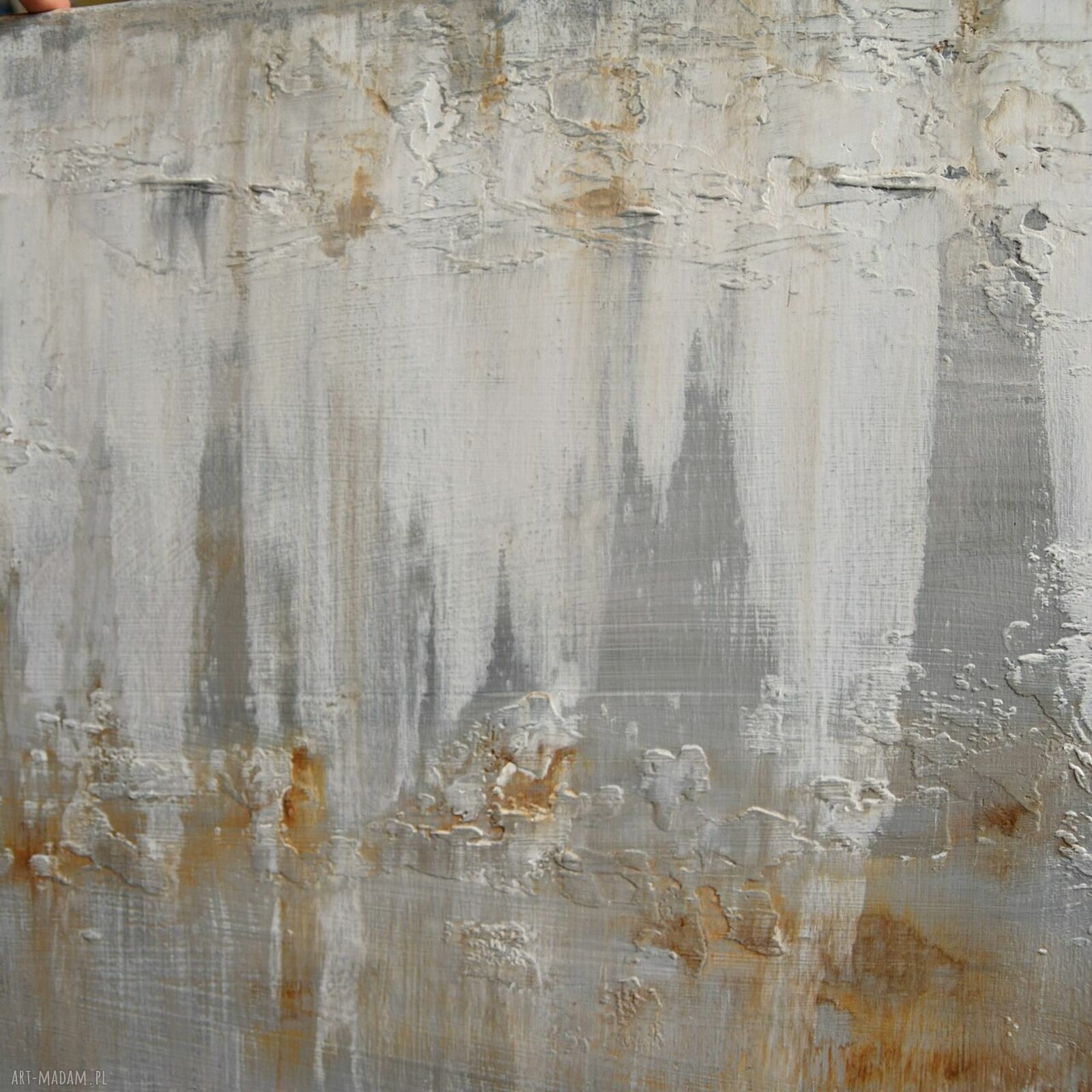 Tierra el Hierro 4 - nowoczesna abstrakcja ręcznie malowana akrylem 70x100 cm do salonu
