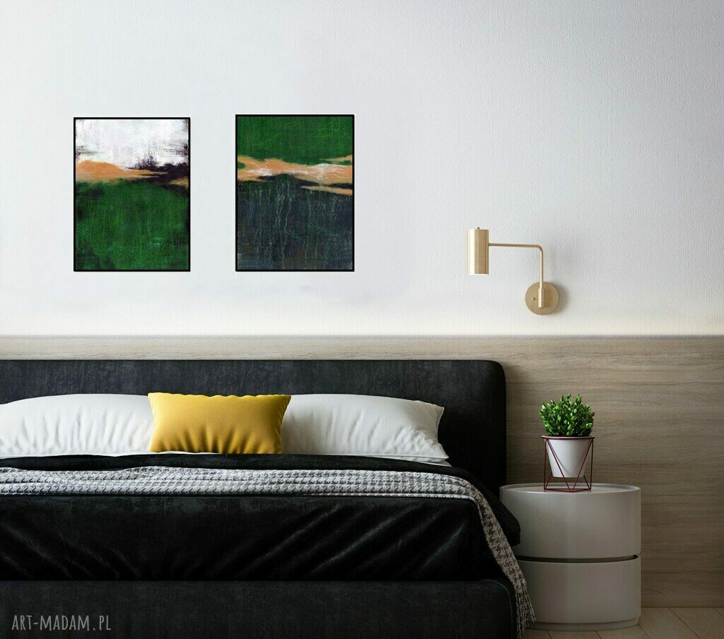 Tierra Verde 4 - abstrakcyjny komplet 2 plakatów do wnętrza