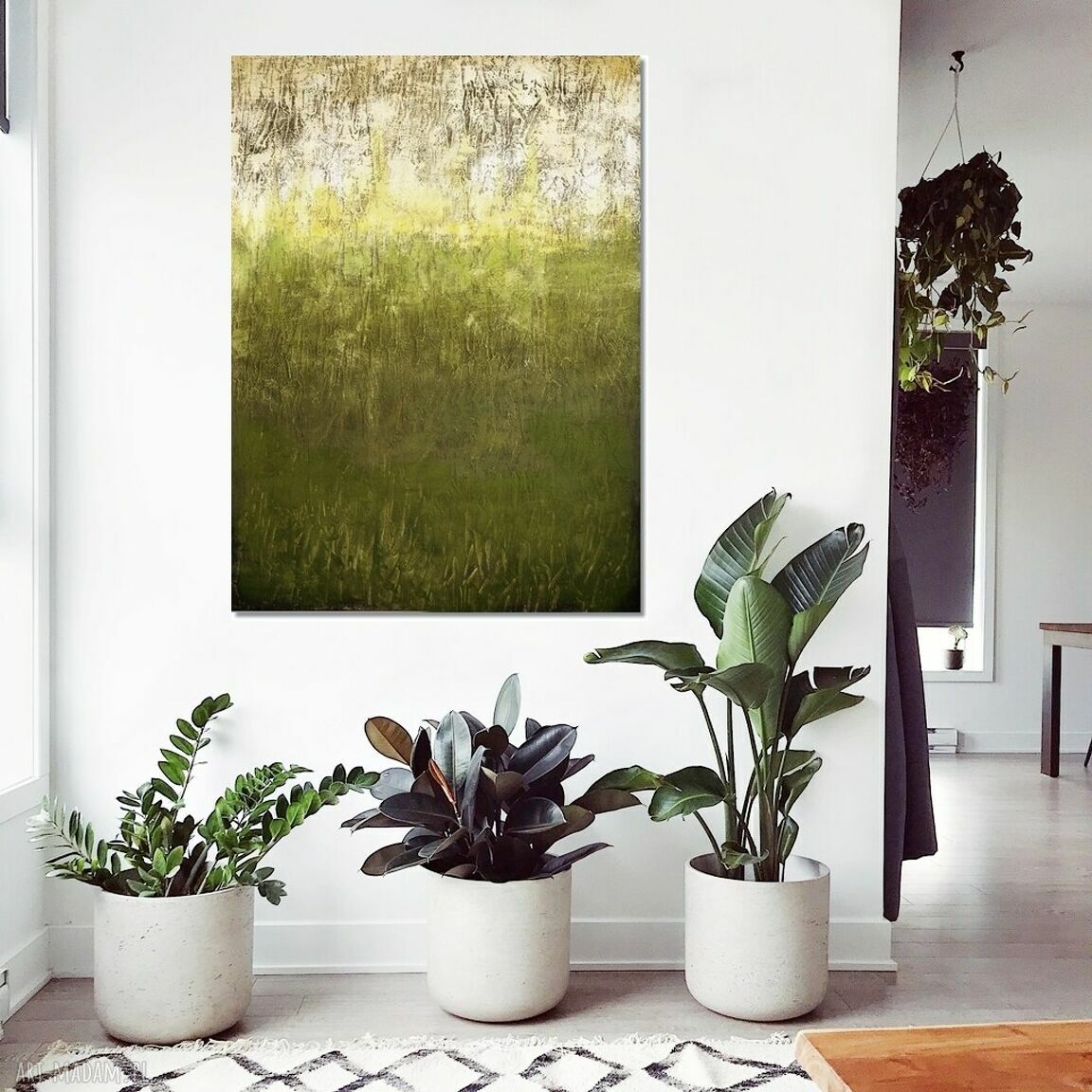 Tierra verde 3 - nowoczesny abstrakcyjny obraz ręcznie malowany 70x100 cm