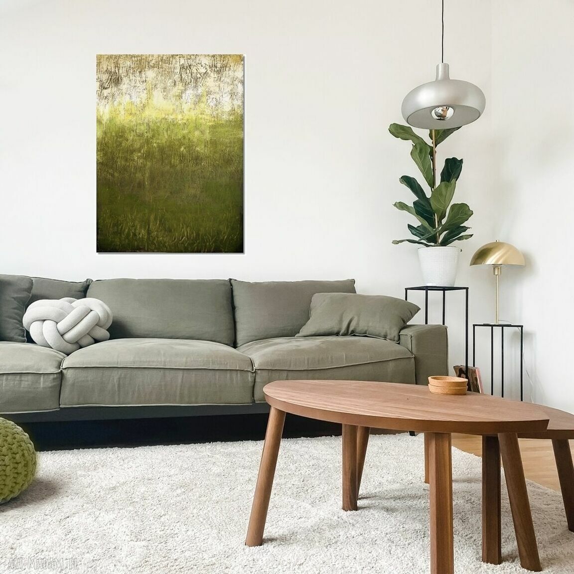 Tierra verde 3 - nowoczesny abstrakcyjny obraz ręcznie malowany 70x100 cm