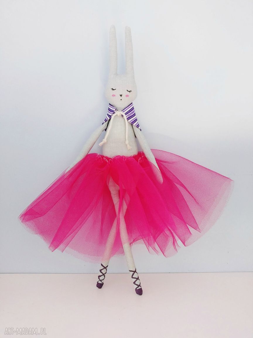 Króliczek baletnica bunny tiulowa kolorowa tilda spódniczce