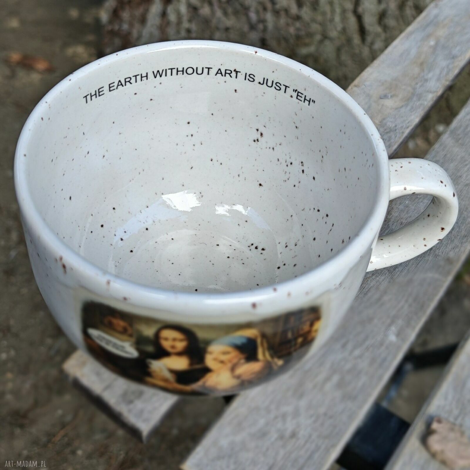 Kubek ceramiczny XXL 600 ml "TINDER" - Mona Lisa z perłą