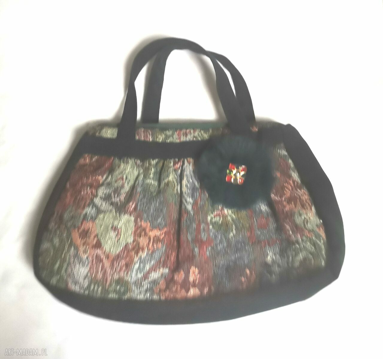 Mała torba na ramię boho retro 36x24 cm - uchwyt 38 cm