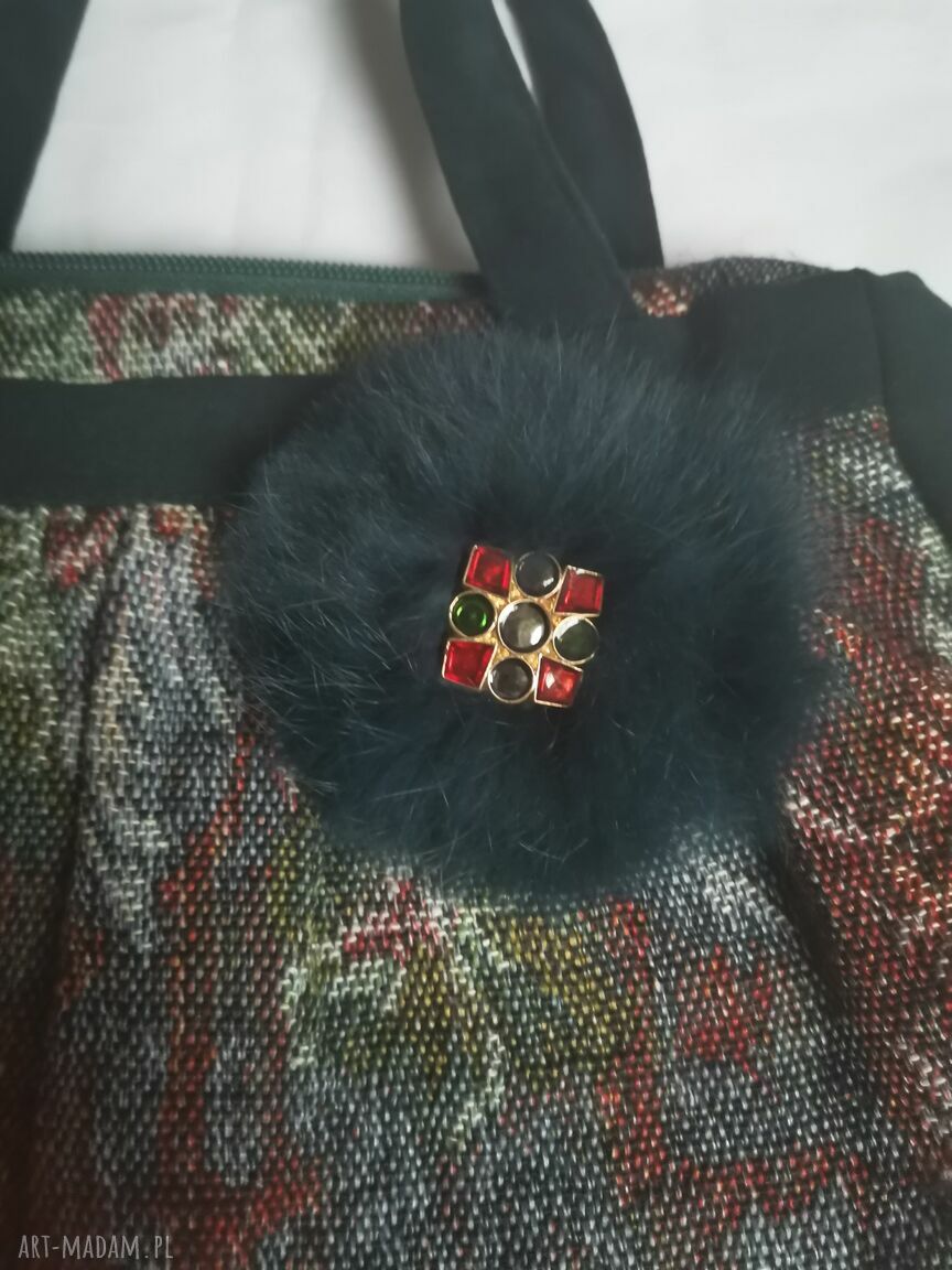 Mała torba na ramię boho retro 36x24 cm - uchwyt 38 cm
