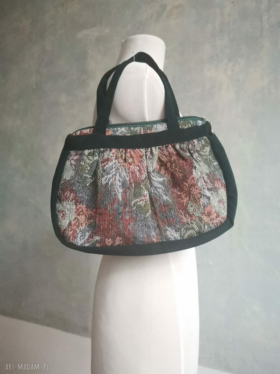 Mała torba na ramię boho retro 36x24 cm - uchwyt 38 cm