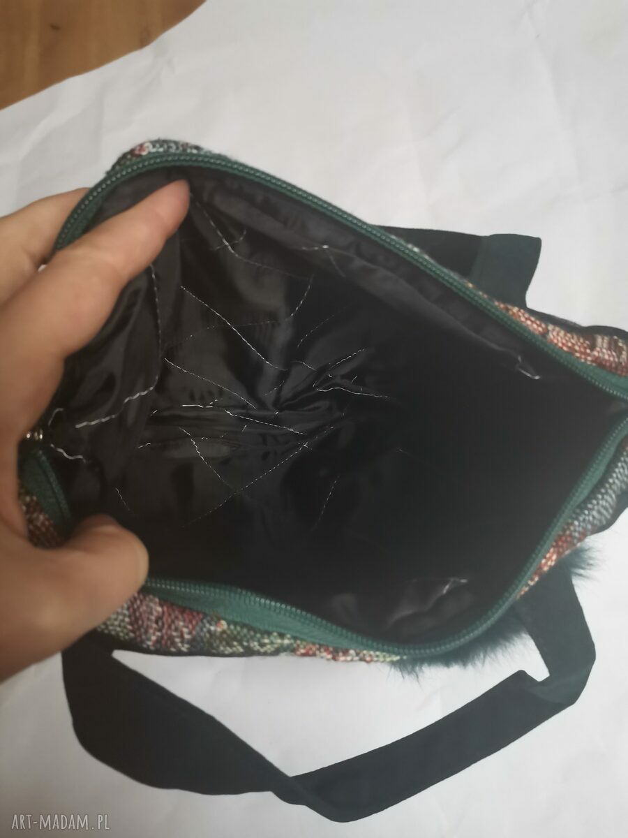 Mała torba na ramię boho retro 36x24 cm - uchwyt 38 cm