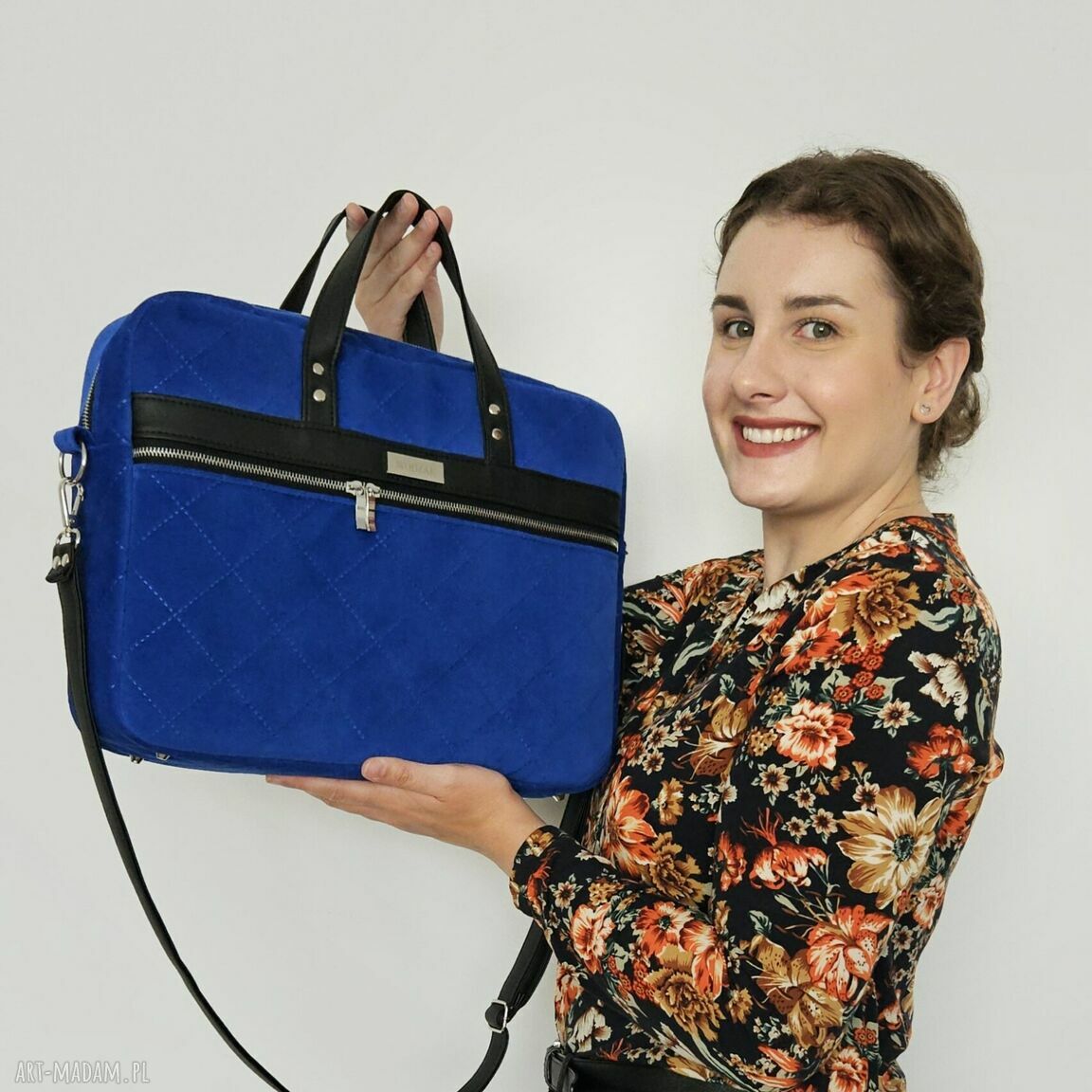 Torba biznesowa melania chabrowa laptopa niebieska torebka