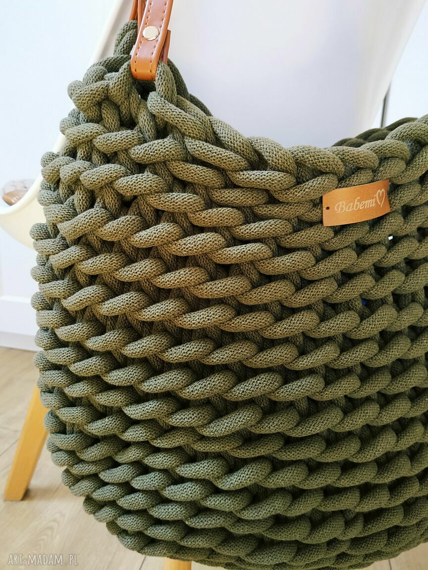 Torba Boho Wave Bag na ramię (zielona) - ręcznie szydełkowana