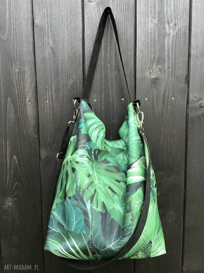 Torba Botanica Print w formie worek hobo na ramię - rękodzieło dla kobiet