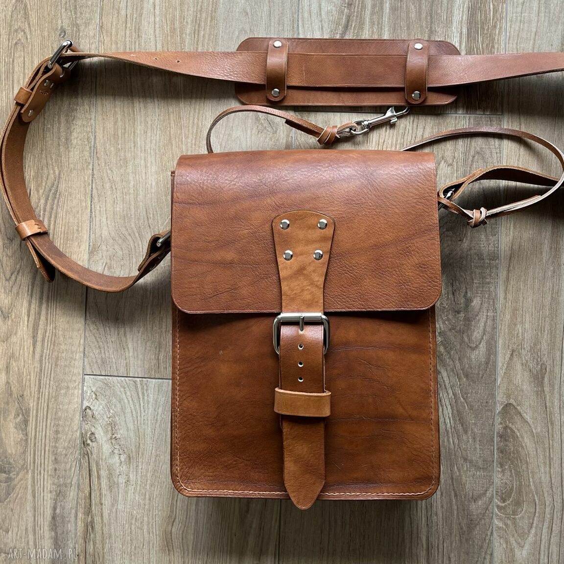 Torba brązowa ramie format skóry ręcznie uszyta tobą skórzana