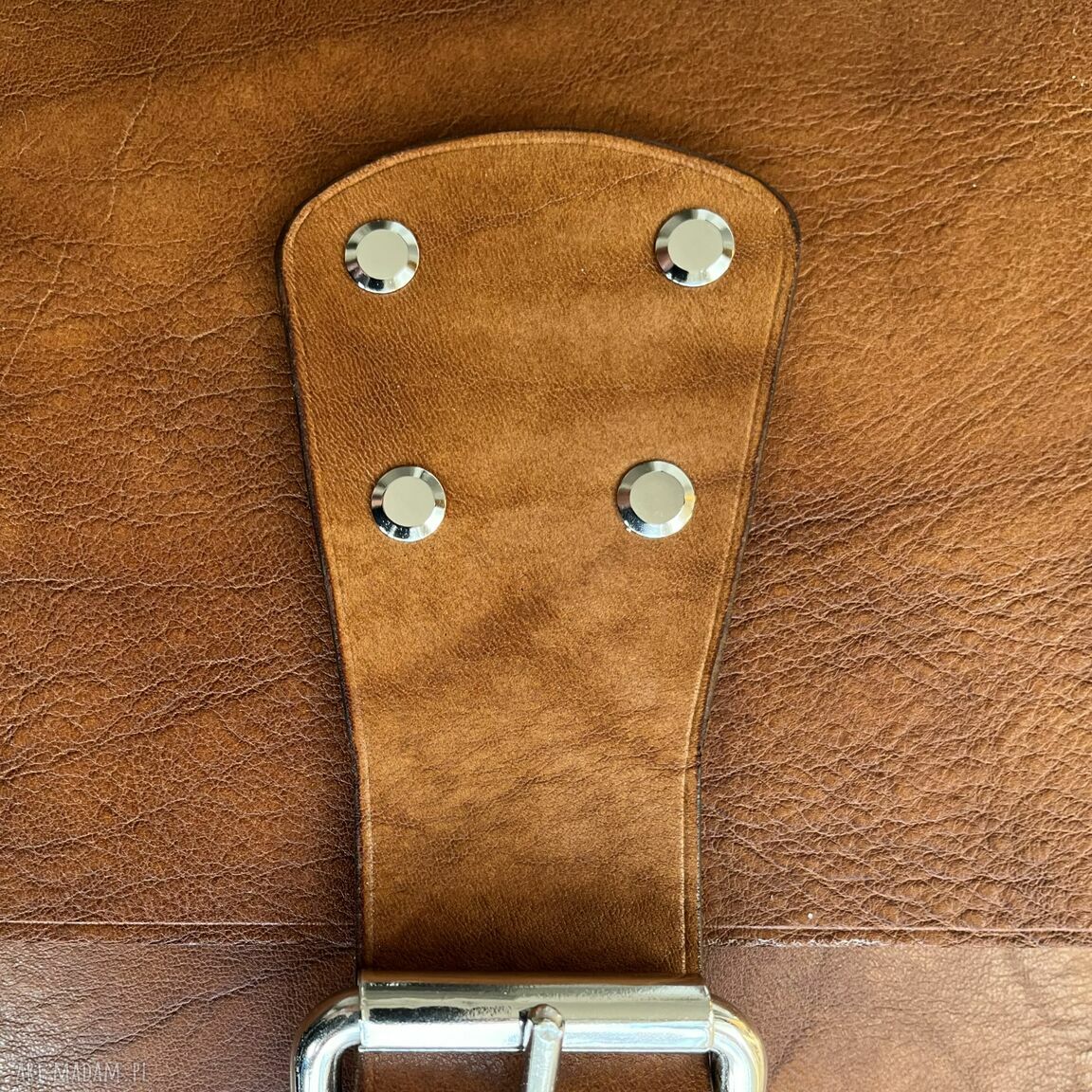 na ramię: Torba brązowa na ramie format A4 ze skóry uszyta. ręcznie robione