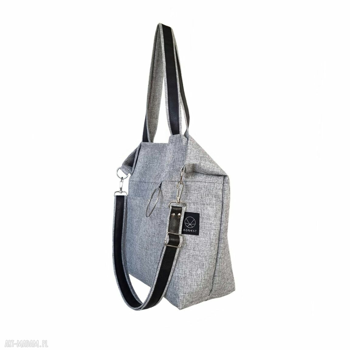 Torba City Noise II - jasny melanż plecionka - pojemna na zamek handmade
