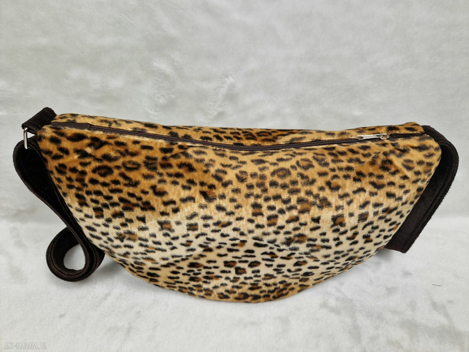 Torba crossbody LUNA - motyw panterki, ręcznie szyta na ramię