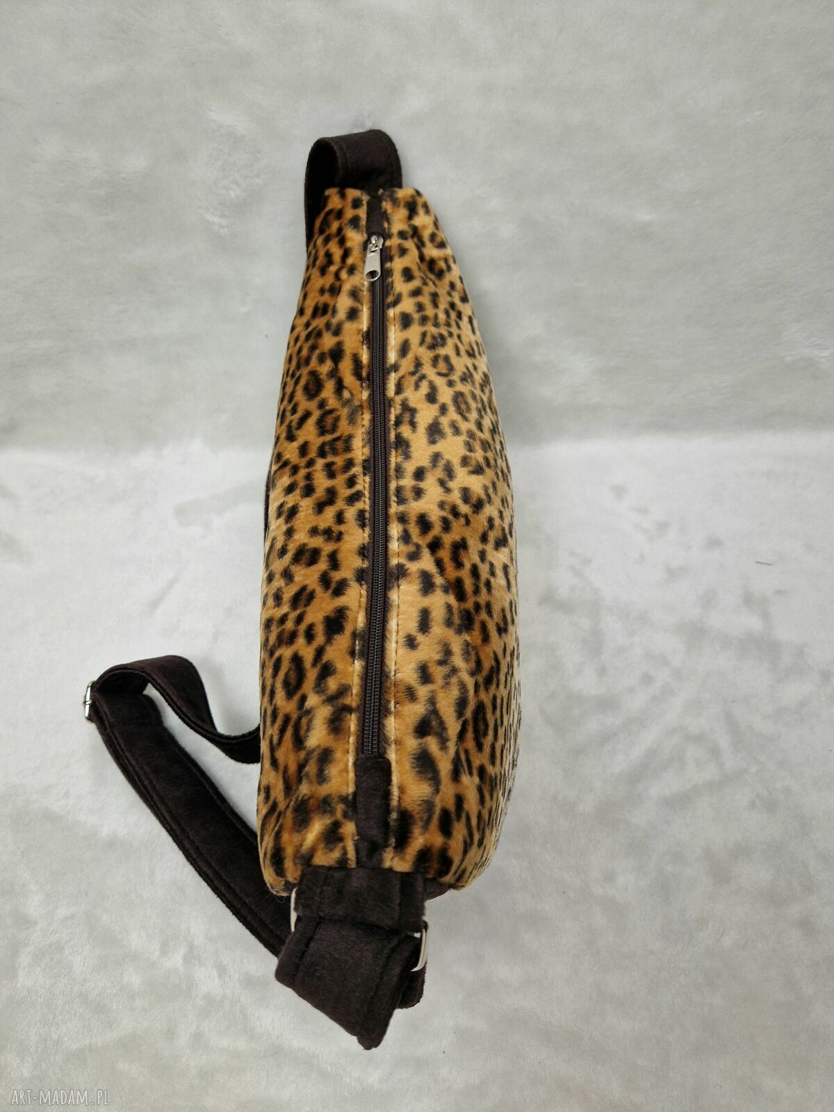 Torba crossbody LUNA - motyw panterki, ręcznie szyta na ramię