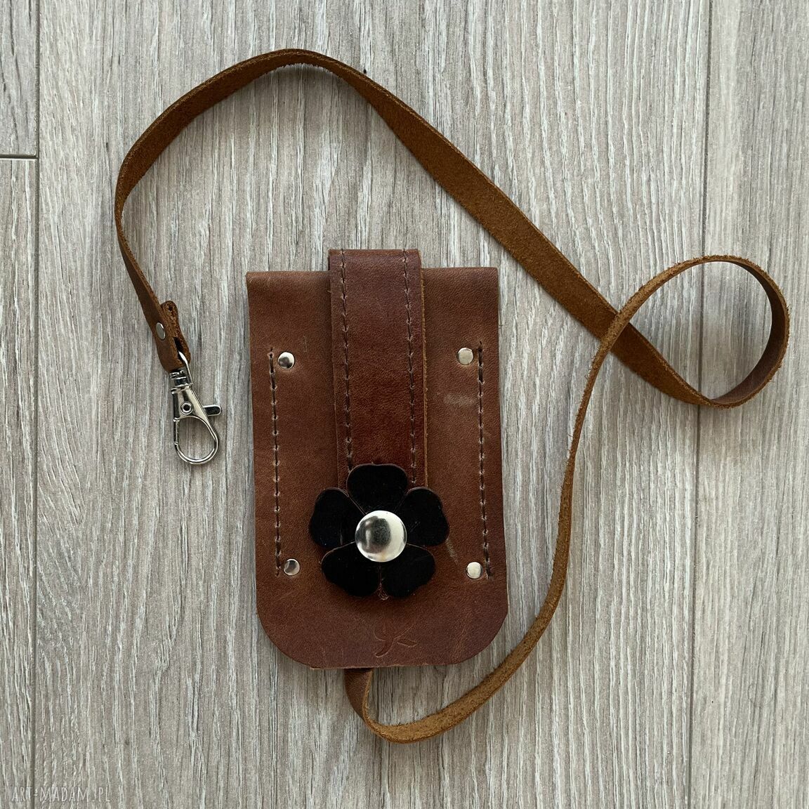 na ramię: Brązowa torba na ramię ze skóry format A4. hand made