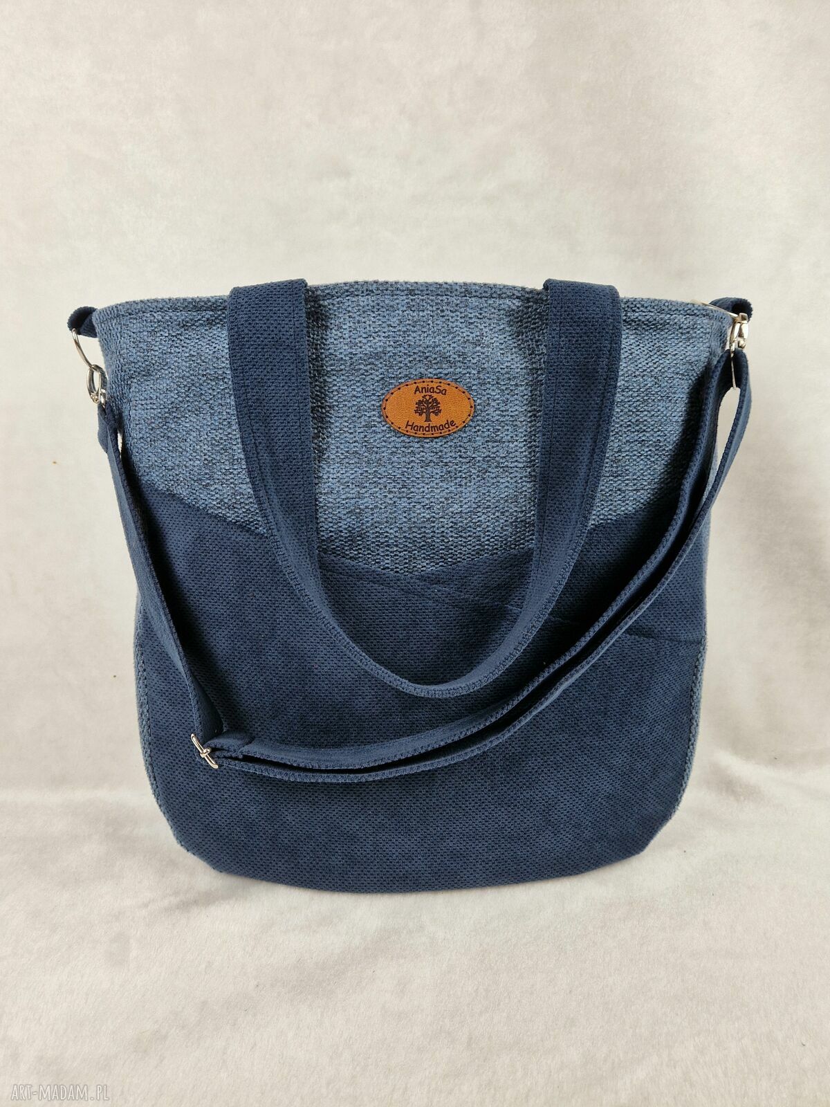 Torba na ramię handmade - szlachetny granat