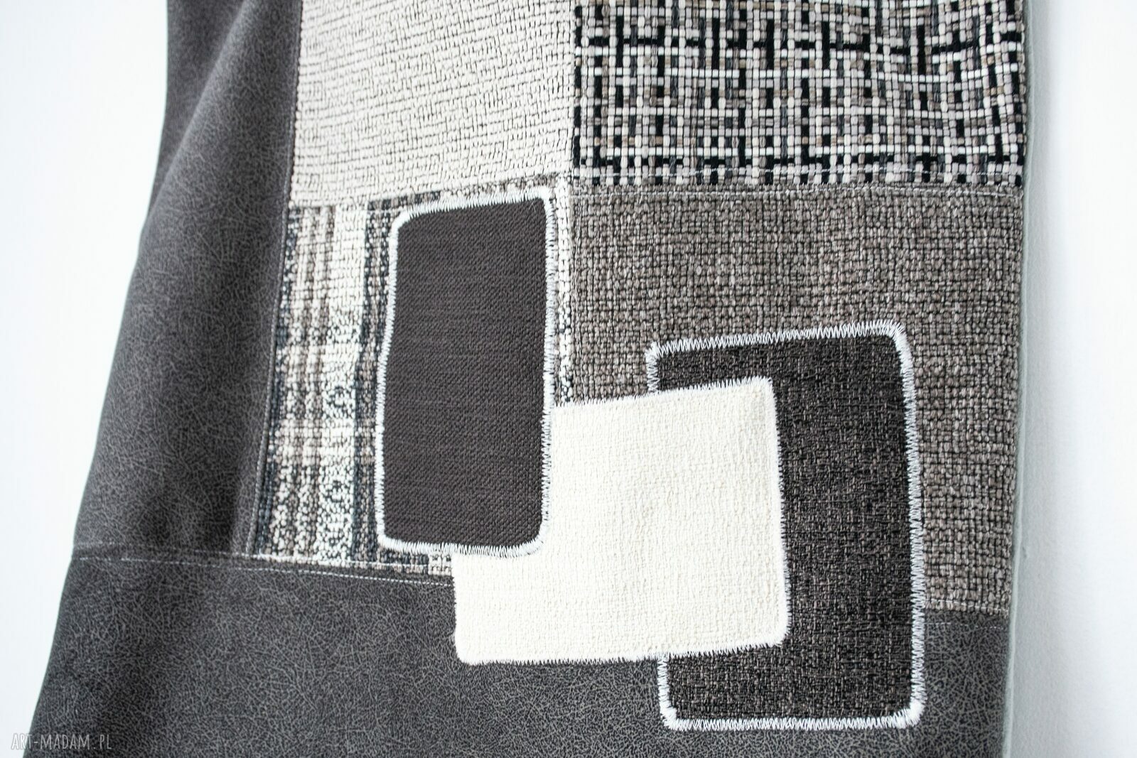 Torba na zakupy Geometria szara - patchwork