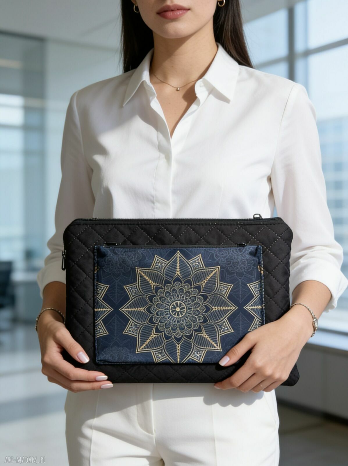 Torba-etui na laptopa z organizerem - zestaw handmade BEBOKI