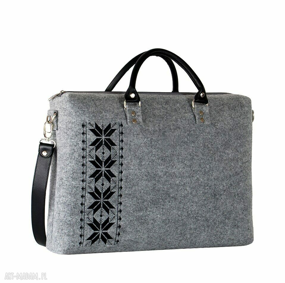 torba filcowa romby czarne