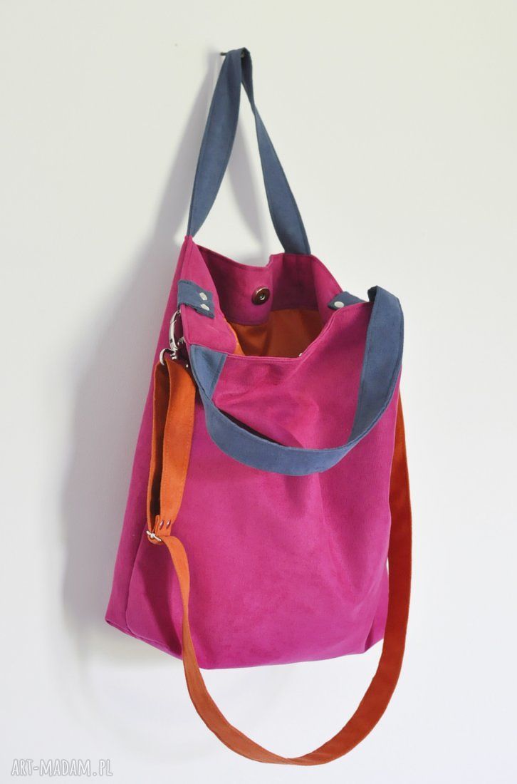 Torba hobo XL - fuksja, kobalt, pomarańcz
