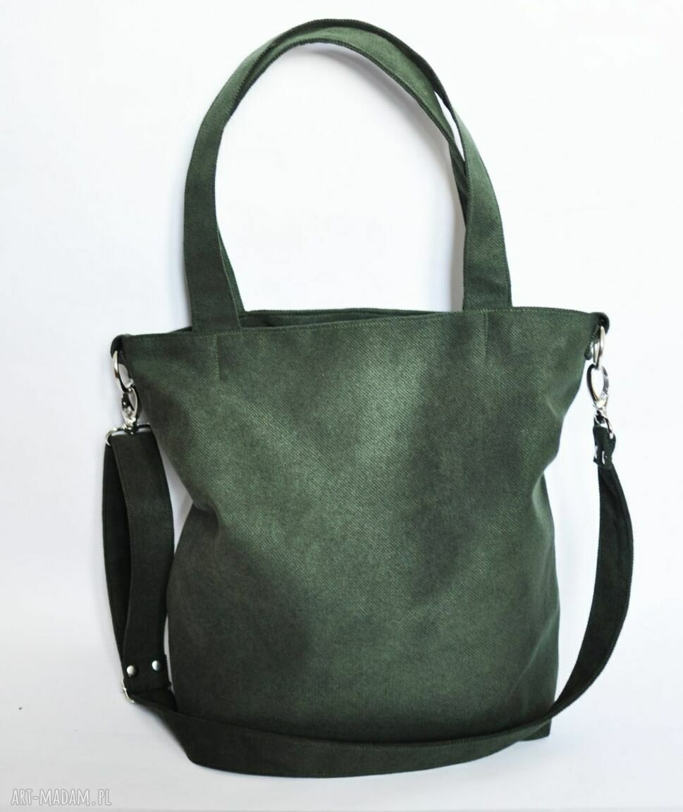 Torba hobo L - ciemna zieleń na ramię z weluru Alcantara (A4)