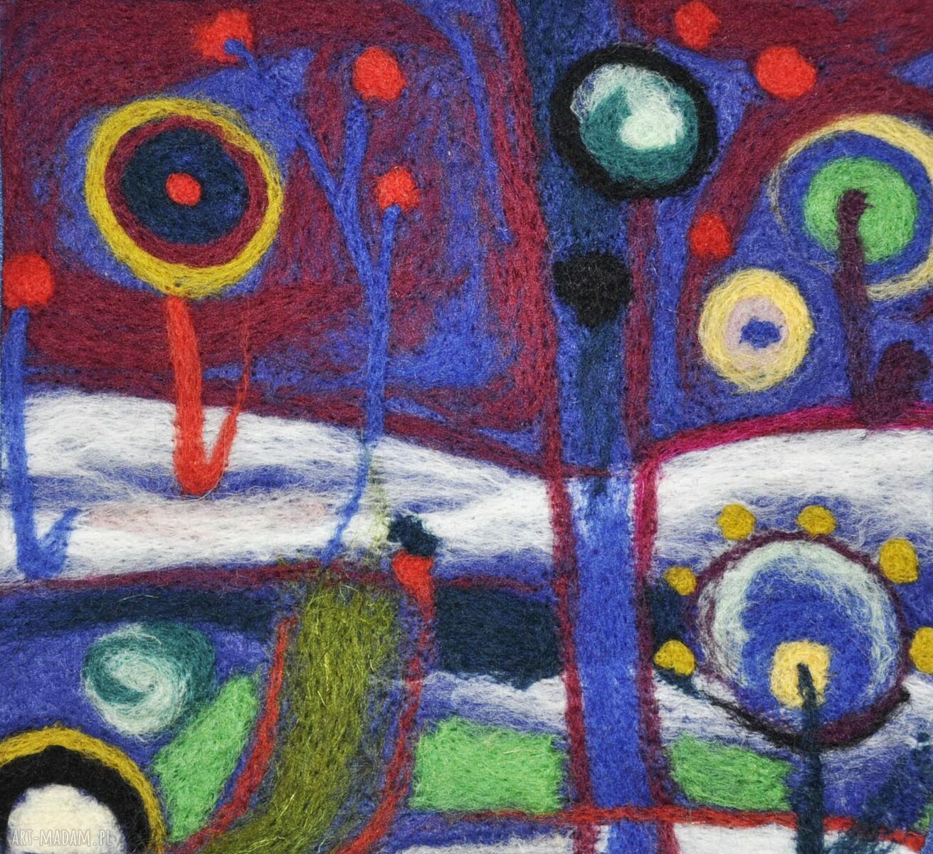 Torba hobo XXL z aplikacją filcową - unikat