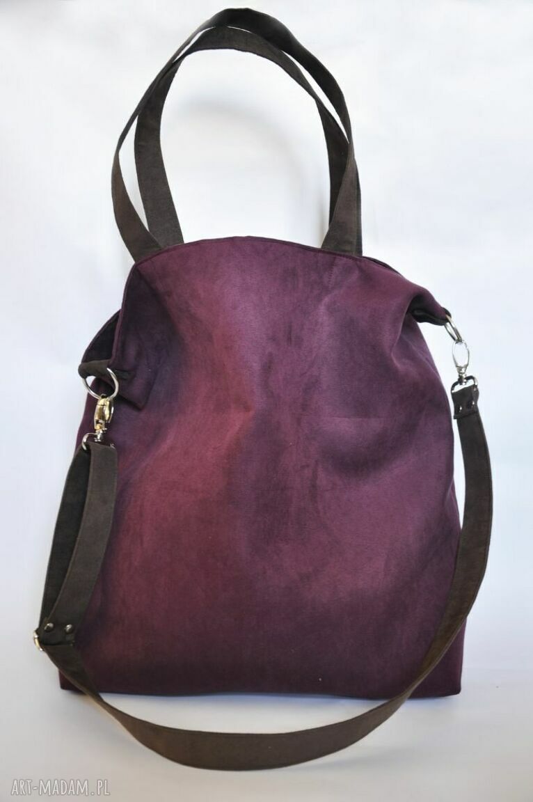 Torba hobo XXL - oberżyna, brąz