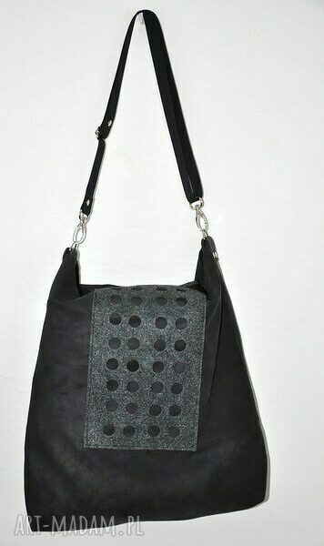 Torba hobo XXL - czerń i grafit