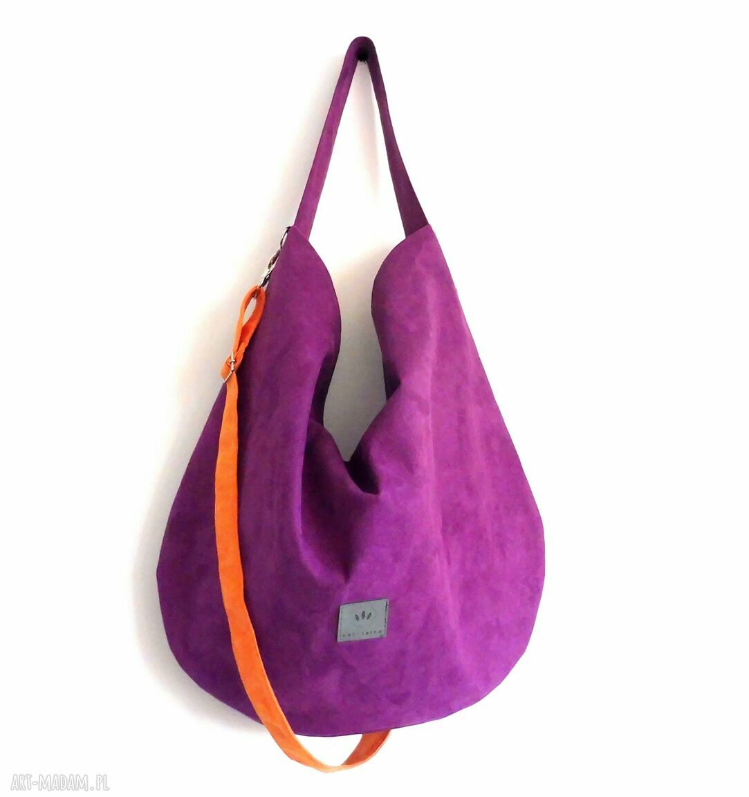 Torba Hobo zamszowa Fioletowa