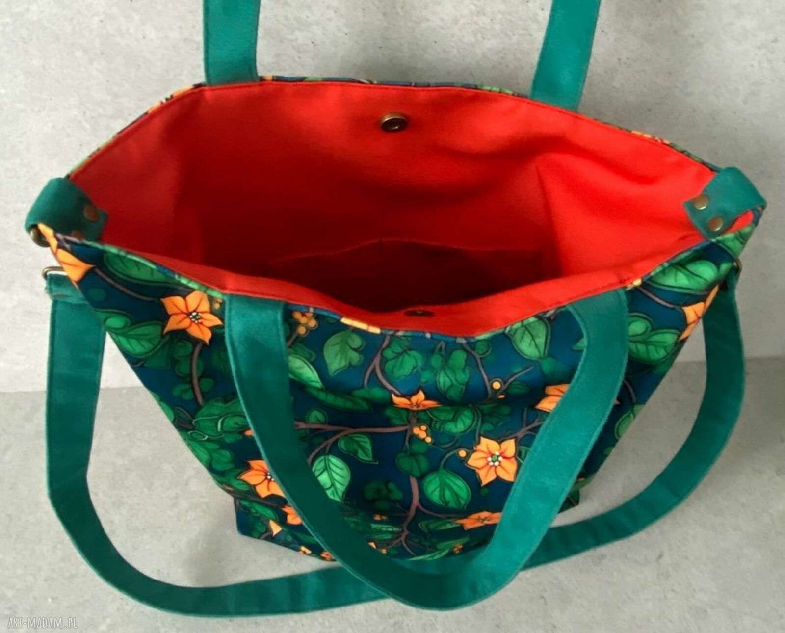 Torba hobo XXL na ramię - print botaniczny