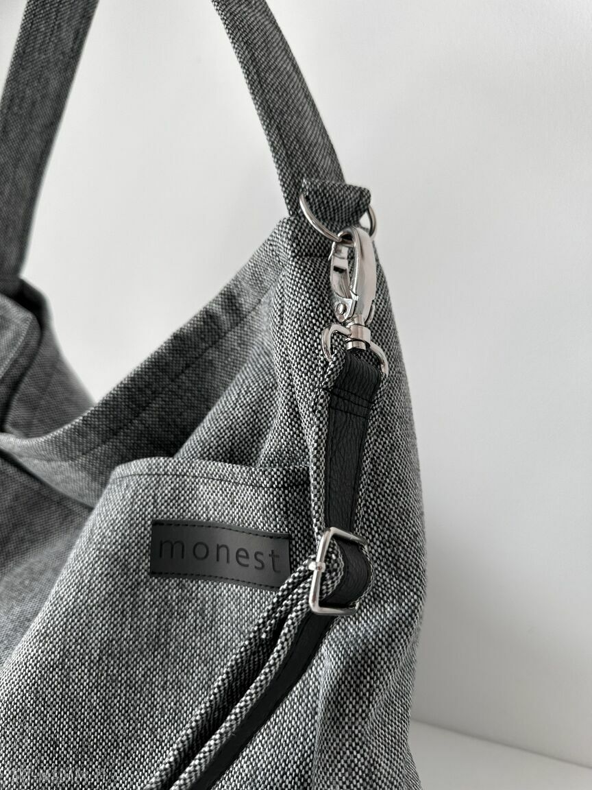 Torba hobo na ramię ciemny melanż - plecionka na lato
