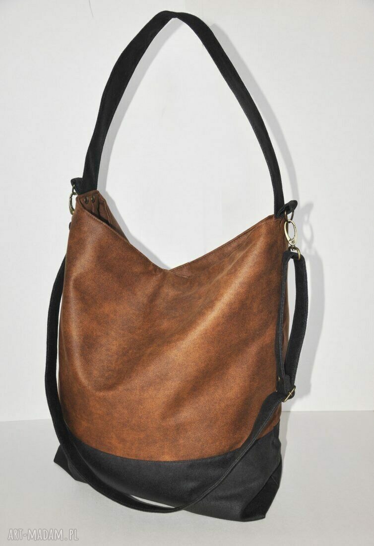 Torba hobo XL koniakowa na ramię