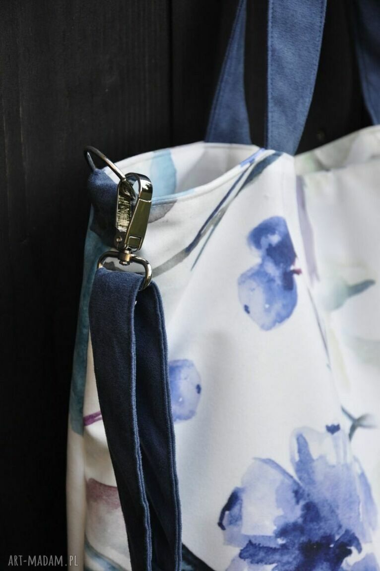 Torba hobo XXL akwarelowe kwiaty na ramię - worek A4+